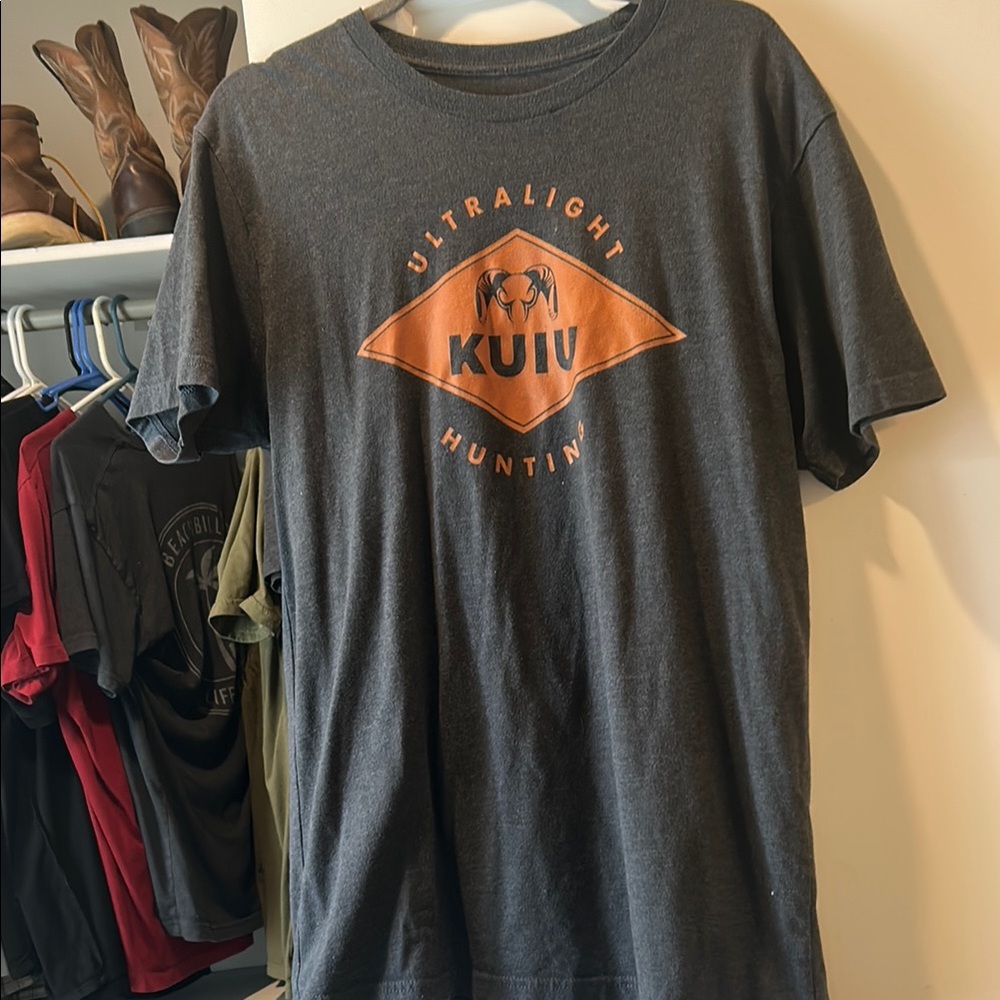 Kuiu Gray and Orange Men's T-Shirt